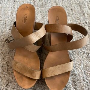 Tan Chloe Sandals Size 40